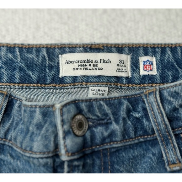 Abercrombie & Fitch High Rise 90s Relaxed San Francisco 49ers Jean Sz 31R NEW! - Picture 4 of 12